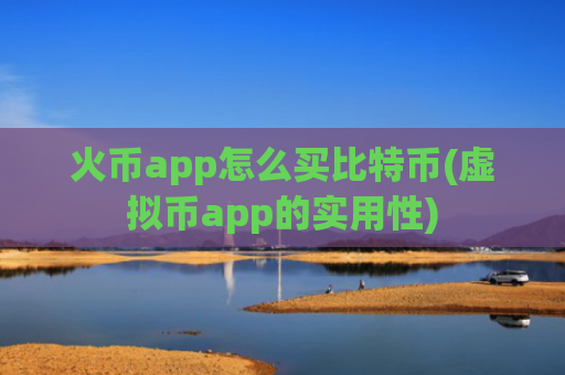 火币app怎么买比特币(虚拟币app的实用性)