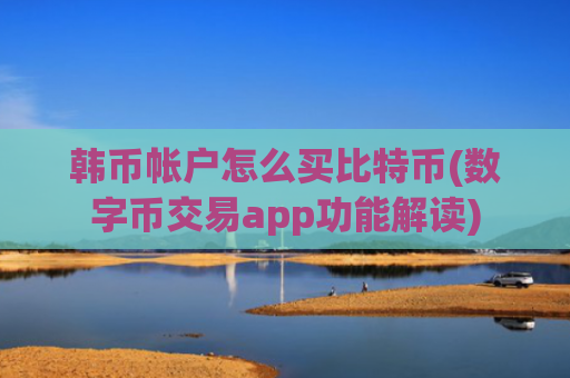 韩币帐户怎么买比特币(数字币交易app功能解读)