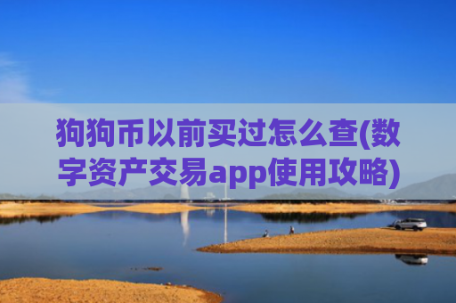 狗狗币以前买过怎么查(数字资产交易app使用攻略)